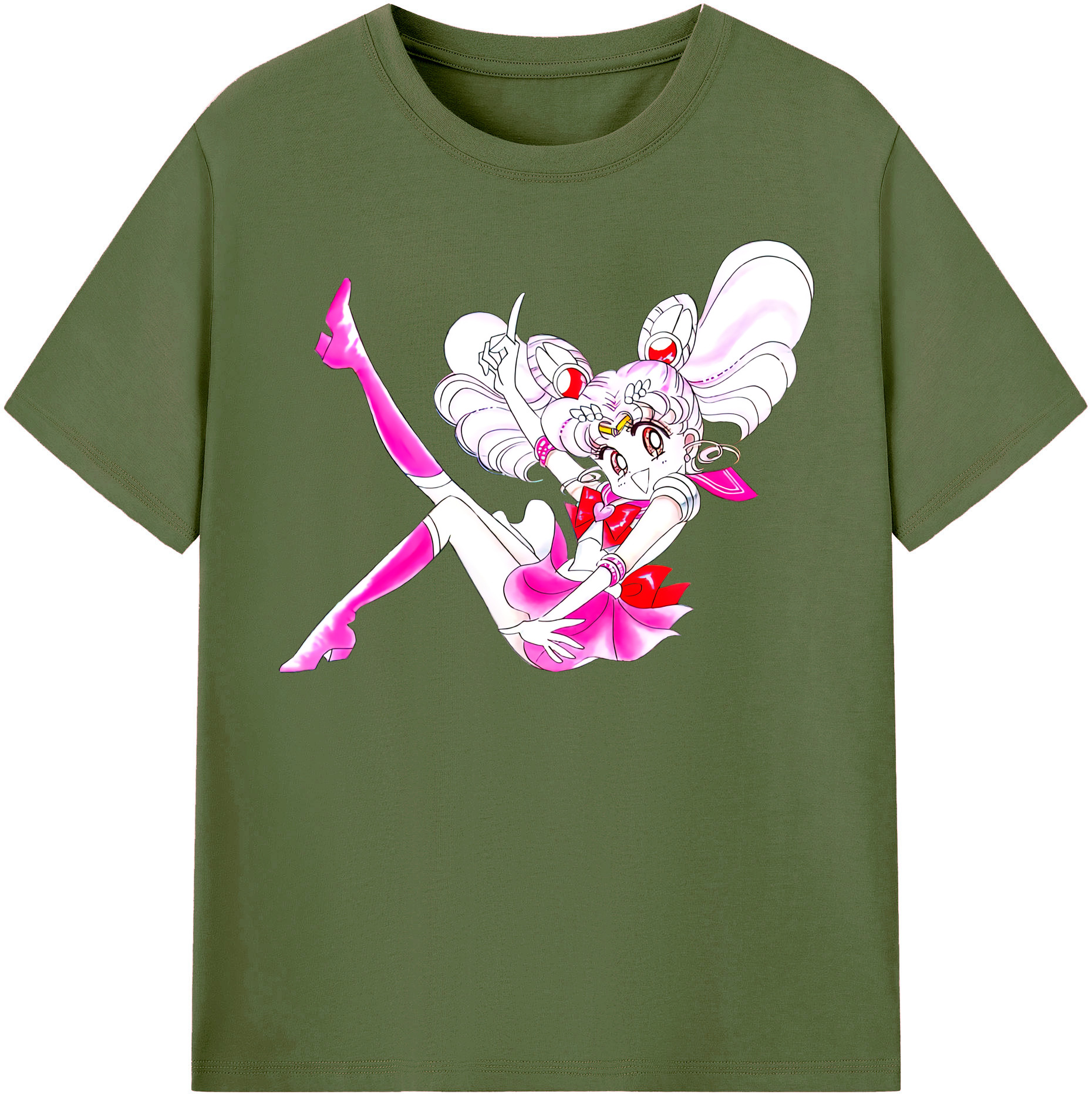 （画像用） 美少女戦士セーラームーン ちびうさ Sailor Moon Chibiusa Tsukino Usagi Small Lady Serenity 綿100％半袖Tシャツ（フロントプリント）